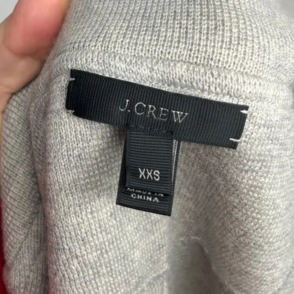 J. Crew Black Label 100% Merino Wool Gray Sweater Blazer Career Preppy sz XXS